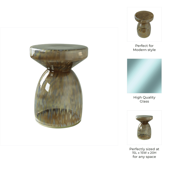 Sagebrook Home 20in. Aires Large Art Glass Accent Table