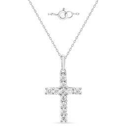 Nova Star(R) Sterling Silver Lab Grown Diamond Cross Pendant