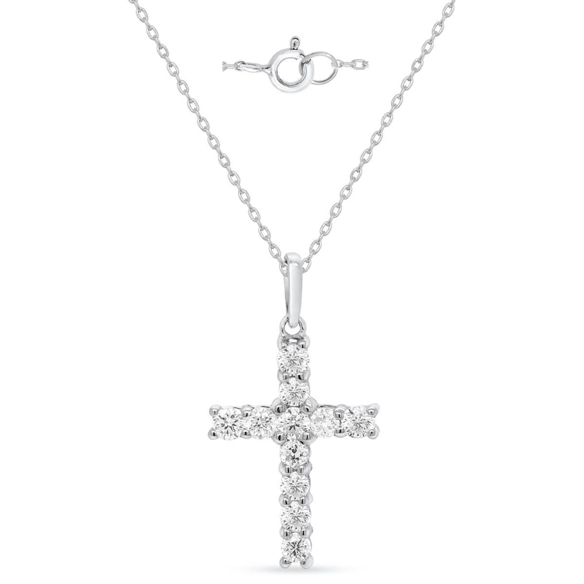 Nova Star(R) Sterling Silver Lab Grown Diamond Cross Pendant