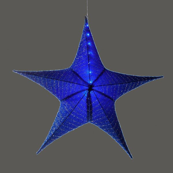 Evergreen Large Lighted Blue Fabric Star