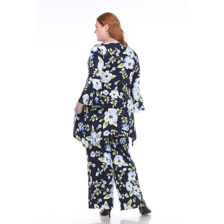 Plus Size White Mark 2 Piece Head To Toe Floral Set