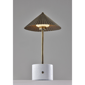 Adesso Mika Cordless LED Table Lamp with Antique Brass Shade - image 2