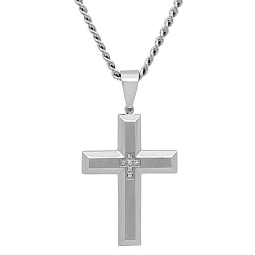 Mens Gentlemen's Classics(tm) 1/20ctw. Steel Cross Pendant - image 