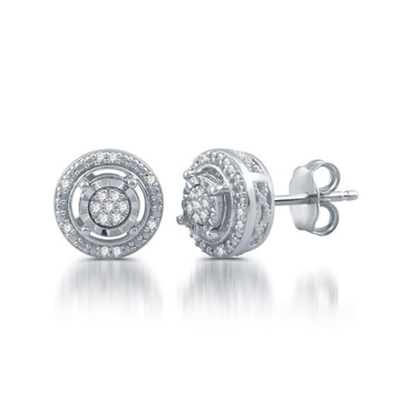 Diamond Classics&#40;tm&#41; Sterling Silver 1/10ctw. Stud Earrings - image 