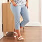 Womens Zac & Rachel Pull On Snap Button Hem Crop Pants - image 1