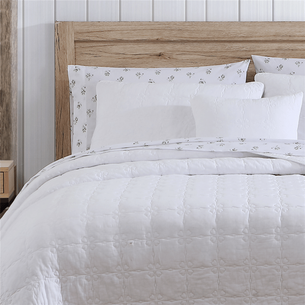 Stone Cottage Floral Trellis Cotton Reversible Quilt Set