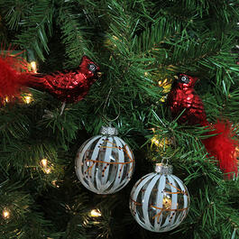 Northlight Seasonal 4pc. Glitter Cardinal Shaped Glass Ornaments