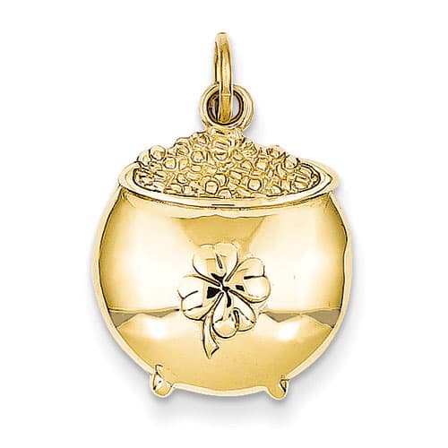 Gold Classics&#40;tm&#41; 14kt. Yellow Gold Pot of Gold Charm - image 