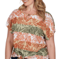 Plus Size Hearts of Palm Tropical Twist Tropical Tie Hem Blouse - image 5