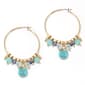 Ashley Cooper(tm) Green & Blue Bead Hoop Earrings - image 1