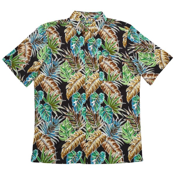 Mens Campia Short Sleeve Leaf Button Down Shirt - Tan/Black - image 
