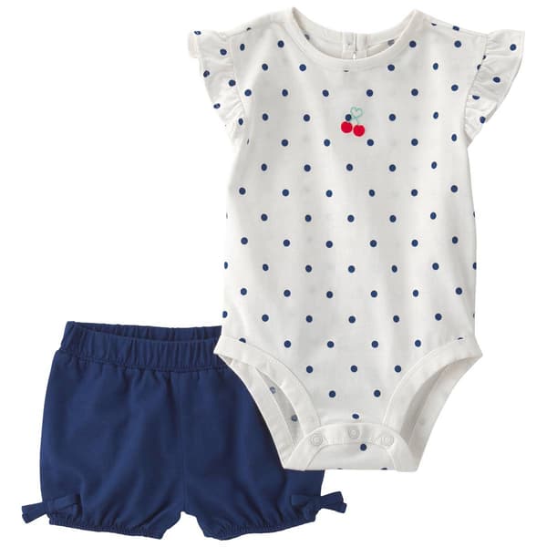 Baby Girl (3-24M) Carter''s(R) Cherry Polka Dot Bodysuit & Short Set