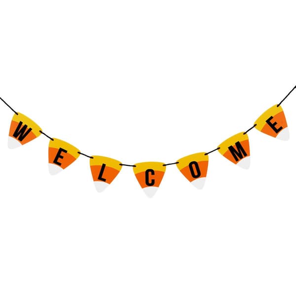 National Tree 31in. Halloween Candy Corn Welcome Banner