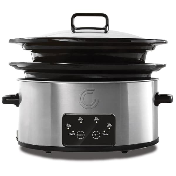 Complete Cuisine 6qt. 2 Split Dual Insert Slow Cooker - image 