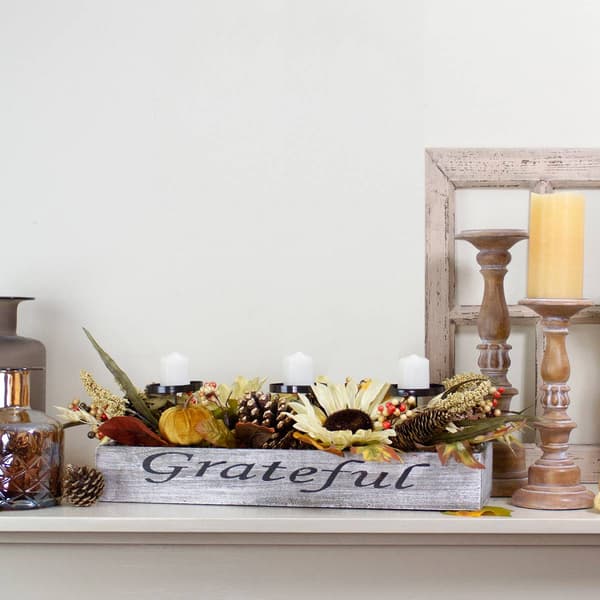 Northlight Seasonal Grateful Rustic Candle Holders
