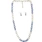 Ashley Cooper&#40;tm&#41; Gold-Tone Blue Link Necklace & Earring Set - image 1