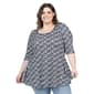 Plus Size 24/7 Comfort Apparel Geometric Elbow Sleeve Tunic Top - image 1