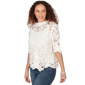 Womens Skye’s the Limit Blooming Pastels Lace Cut Out Sweater - image 3