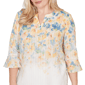 Petite Alfred Dunner Out Of The Blue Flounce Sleeve Floral Blouse - image 5