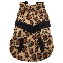 Northpaw Leopard Quilted Sherpa Pet Jacket