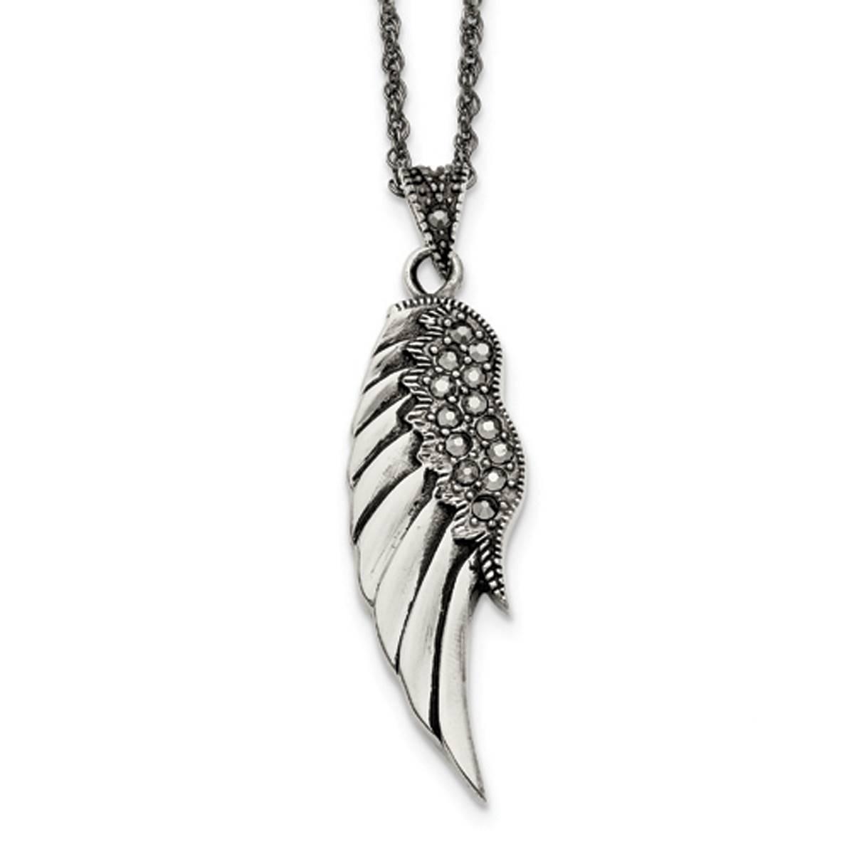 Mens Gentlemen’s Classics™ Antique Marcasite Angel Wing...