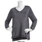Womens Tint & Shadow Long Sleeve V-Neck Lurex Pullover Sweater - image 5