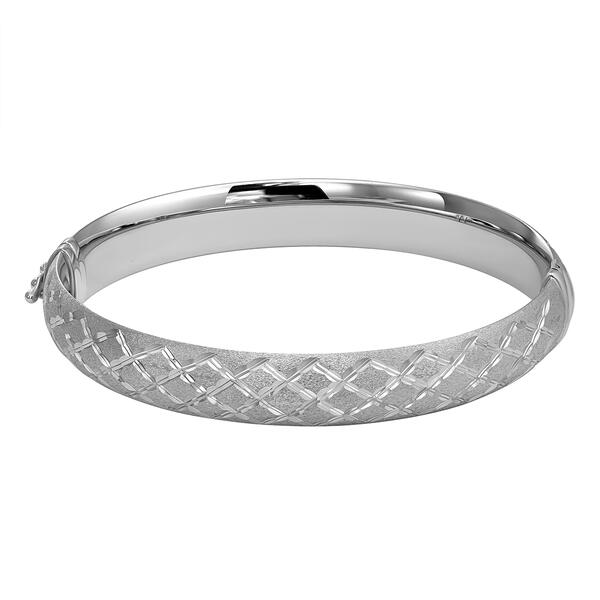 Sterling Silver 10mm Round Bangle Bracelet - image 