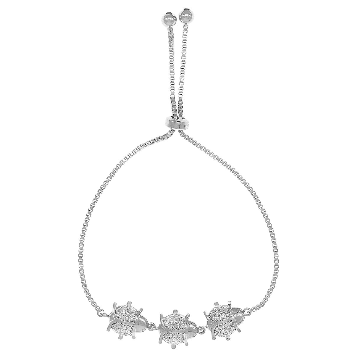 Gianni Argento Diamond Accent Ladybug Adjustable Bracelet