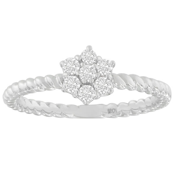 Eternal Promise&#40;tm&#41; 10kt. White Gold Diamond Cluster Ring - image 