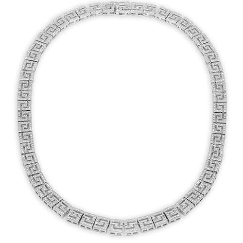 Gianni Argento Silver Plated Greek Key Necklace