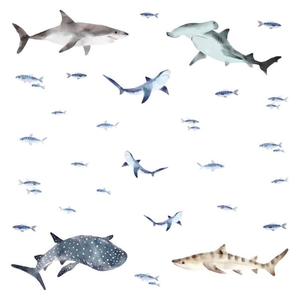 RoomMates® Sharks Peel &amp; Stick Wall Decal Set