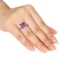 White Gold Amethyst & Diamond Cocktail Ring w/ White Sapphires - image 2