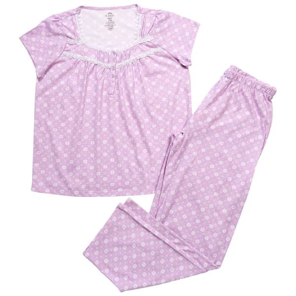 Womens Sophia by Rene Rofe&#40;R&#41; Short Sleeve Geo Capri Pajama Set - image 