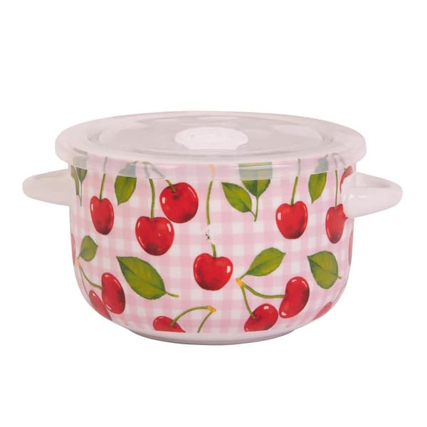 Home Essentials 25oz. Cherries 2 Handle Bowl with Lid - image 