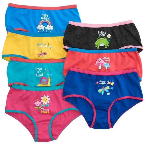 Toddler Girl Sweet Pineapple 7pk. Positive Words Cotton Underwear - image 