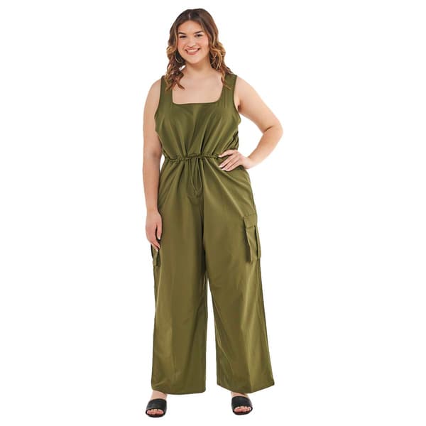 Juniors Plus Derek Heart Aubrey Cargo Jumpsuit - image 