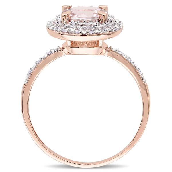 Gemstone Classics&#8482; 10kt. Rose Gold Double Halo Ring