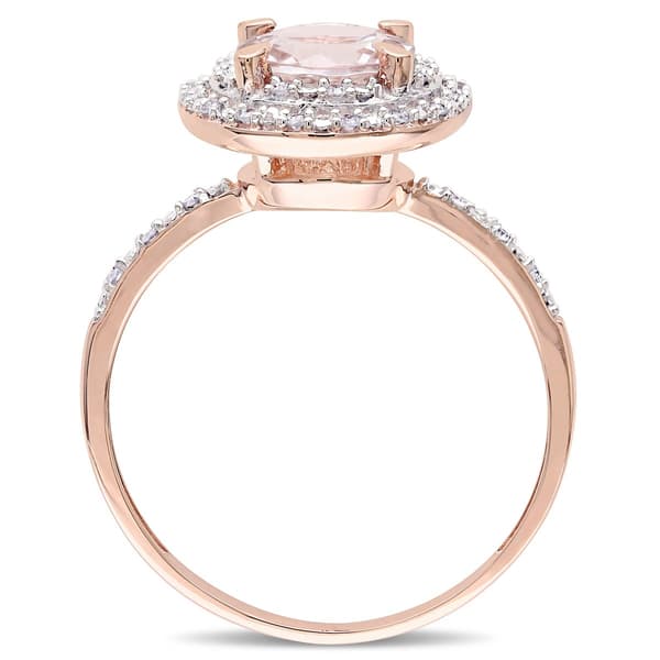 Gemstone Classics&#8482; 10kt. Rose Gold Double Halo Ring