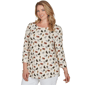 Plus Size Emaline Key Items 3/4 Sleeve Boat Neck All Over Dog Tee - image 3