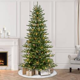 Puleo International 7.5ft. Pre-Lit Spruce Christmas Tree