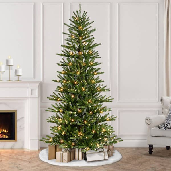 Puleo International 7.5ft. Pre-Lit Spruce Christmas Tree