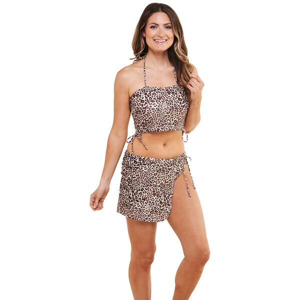 Womens Tahari Animal 3pc. 90''s Style Tankini Swim Set - image 