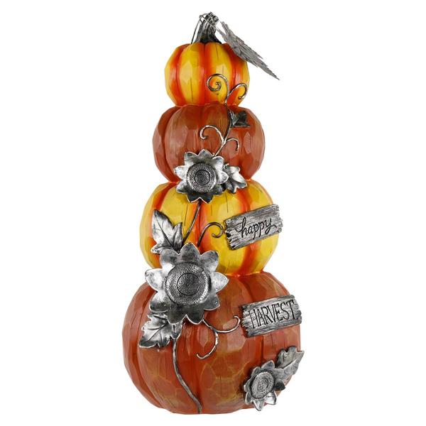 Northlight Seasonal 18.25in. Pumpkins "Happy Harvest" Statue