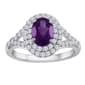 Gemstone Classics&#40;tm&#41; Sterling Silver Amethyst & Sapphire Halo Ring - image 1