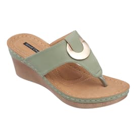 Womens Good Choice Genelle Wedge Flip Flops