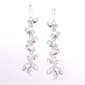 Rosa Rhinestones Silver Plated Floral Cascade Earrings - image 1