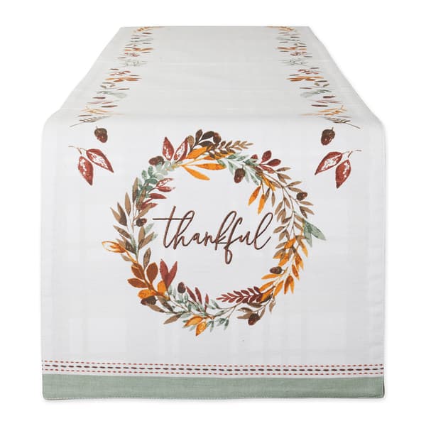DII&#40;R&#41; Embellished Thankful Autumn Wreath Reversible Table Runner - image 