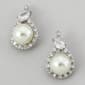 Rosa Rhinestones CZ Loop Accent Drop Earrings - image 1