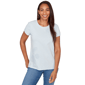 Petite Ruby Rd. French Riviera Paisley Lace Solid Knit Tee - image 1