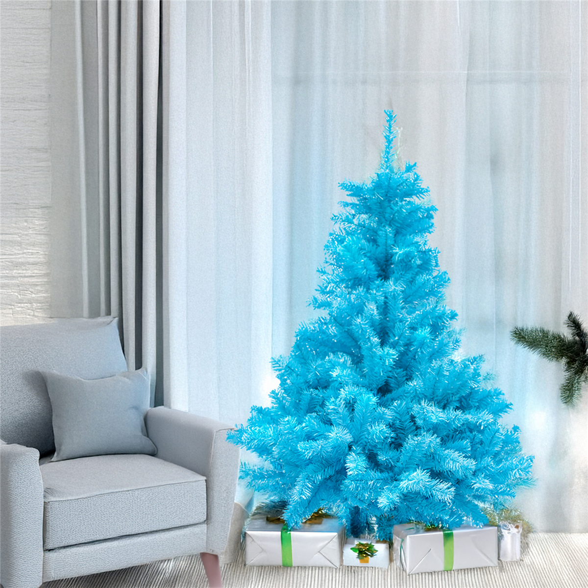 Northlight 4ft. Full Pine Cerulean Blue Christmas Tree